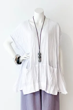 ALEMBIKA Twisted Top in White Jersey