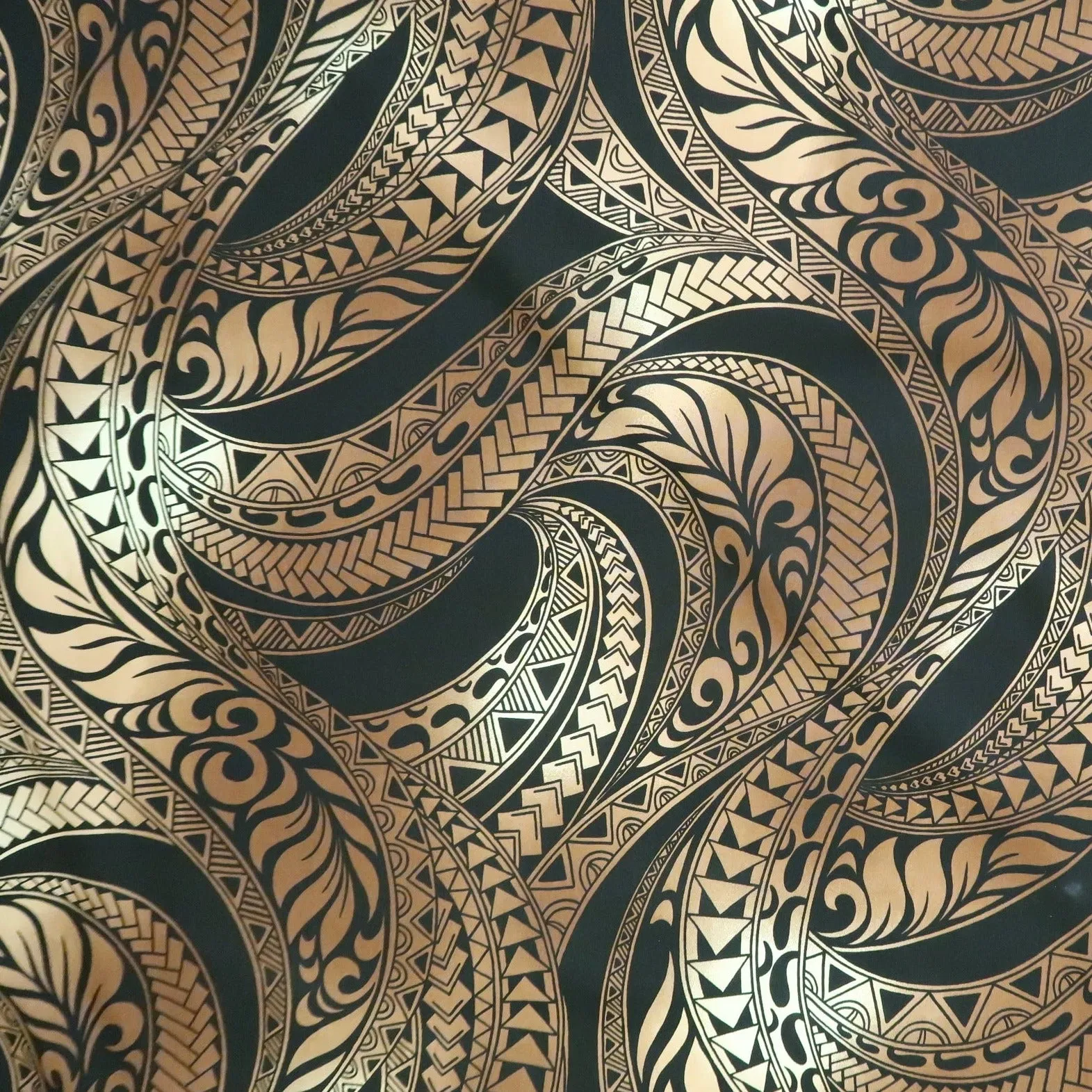 Beautiful Ombre Color Gift Wrapping Fabric in Polynesian Tribal Print - Brown