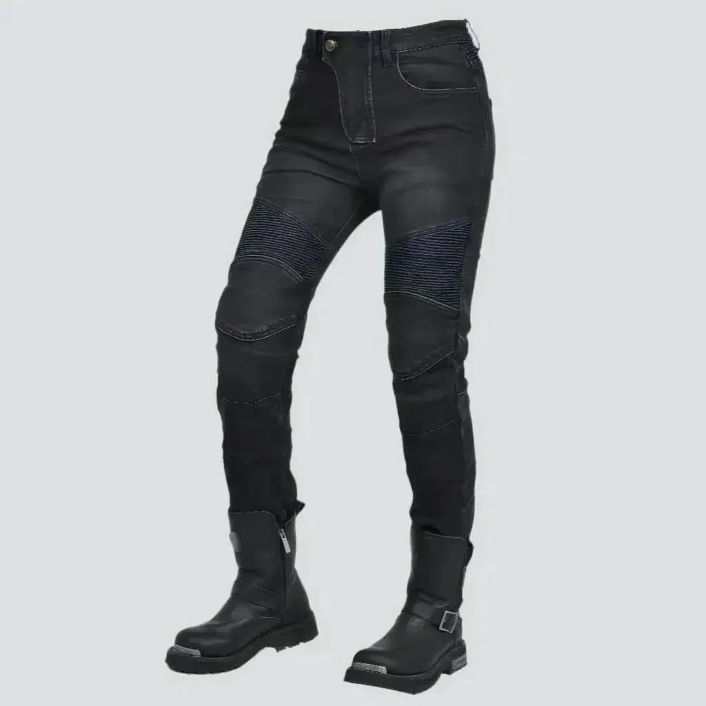 Biker women's sanded jeans