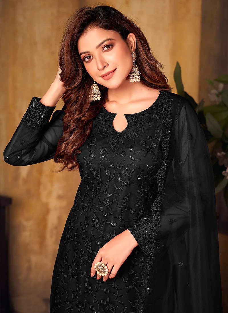 Black Sequence Traditional Pakistani Salwar Kameez