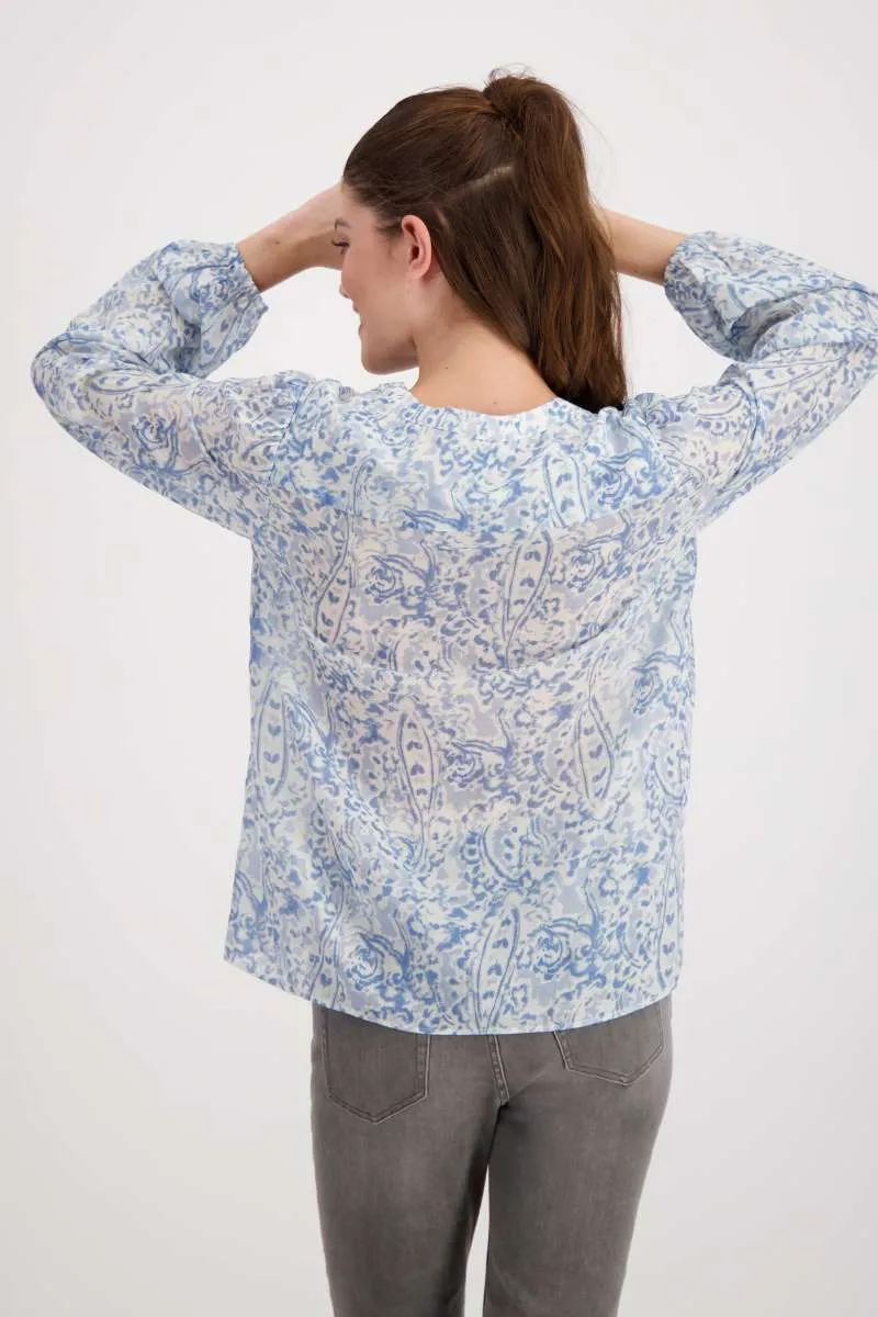 Blouse Paisley Allover in Soft Sky Pattern 806912MNR by Monari