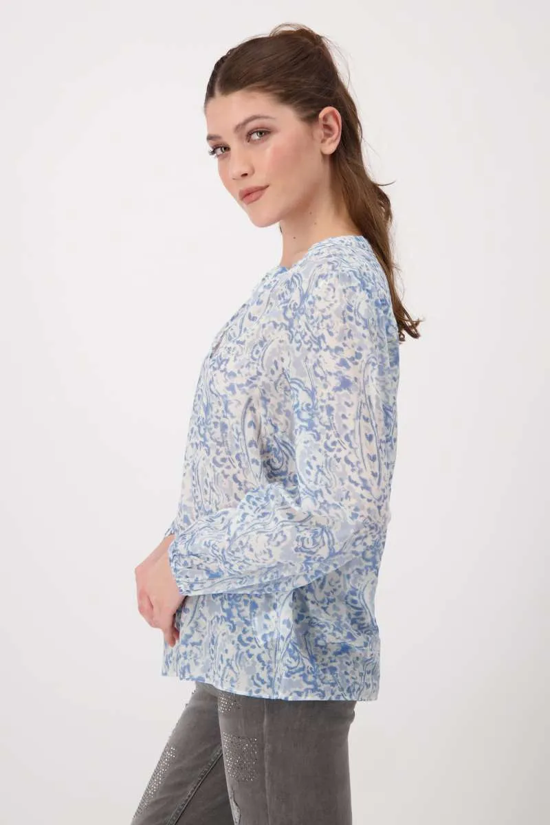 Blouse Paisley Allover in Soft Sky Pattern 806912MNR by Monari