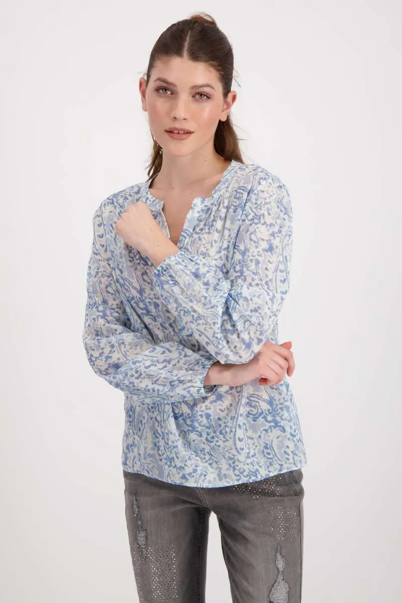 Blouse Paisley Allover in Soft Sky Pattern 806912MNR by Monari