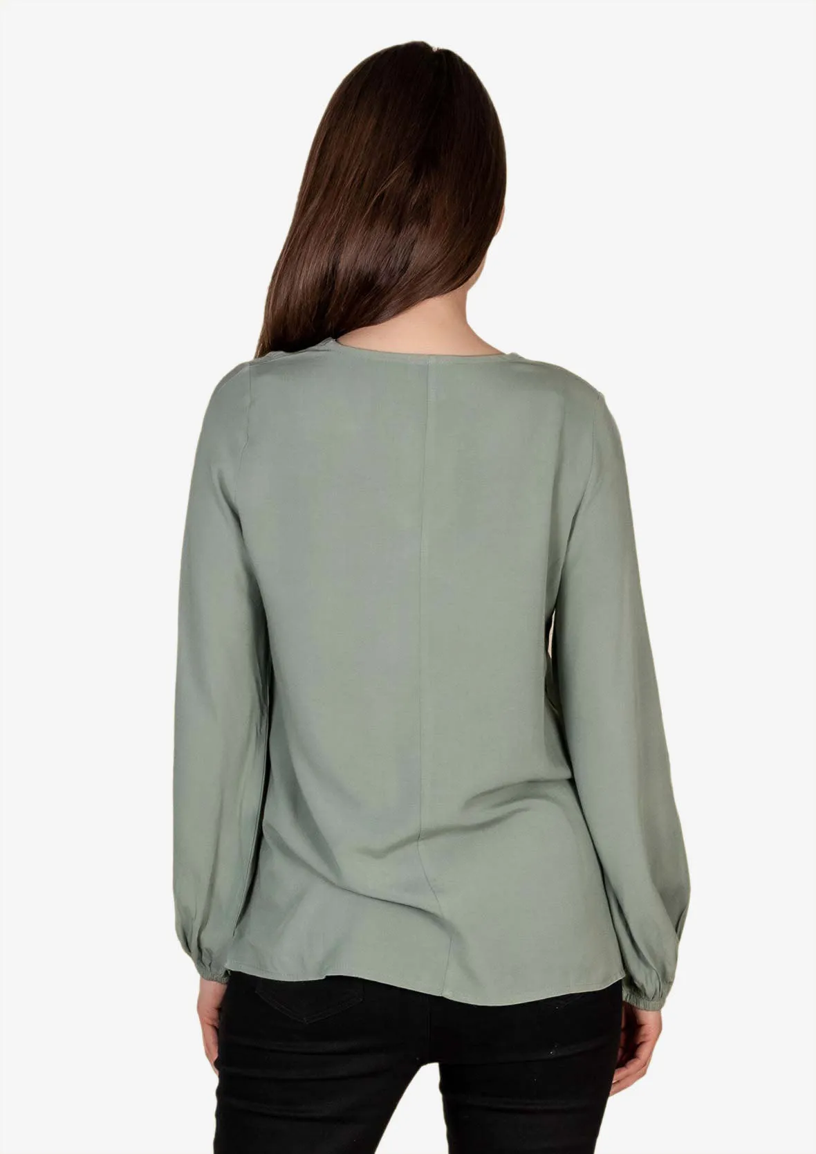 Blouson Sleeve V-Neck Top