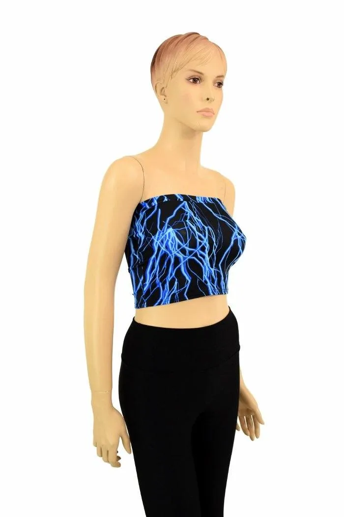 Blue Lightning Tube Top