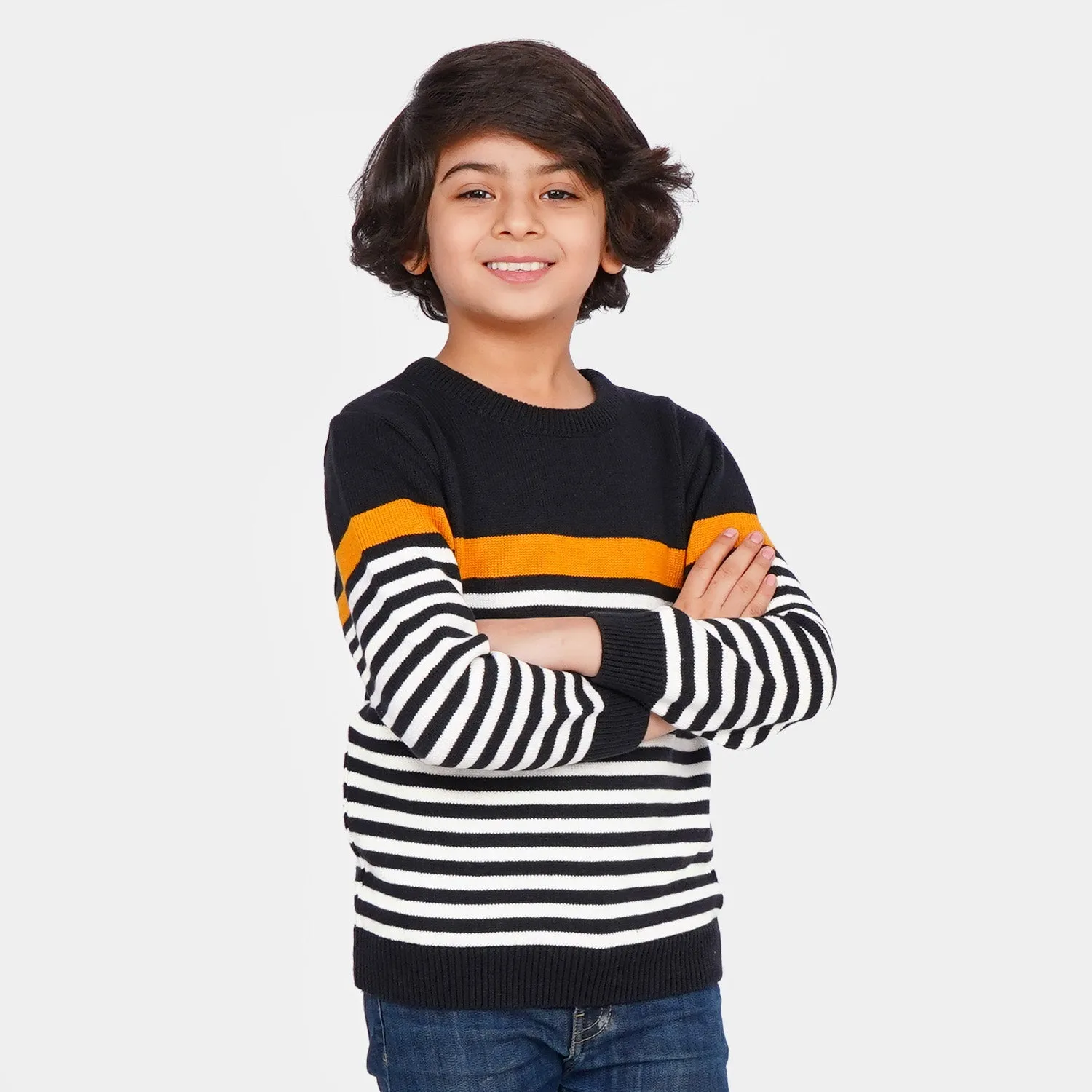 Boys Sweater Streak - BLACK