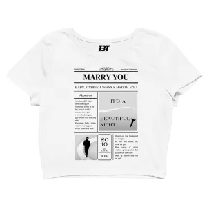 Bruno Mars Crop Top - Marry You