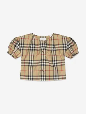 Burberry Baby Girls Mini Sheryl Blouse in Archive Beige Check