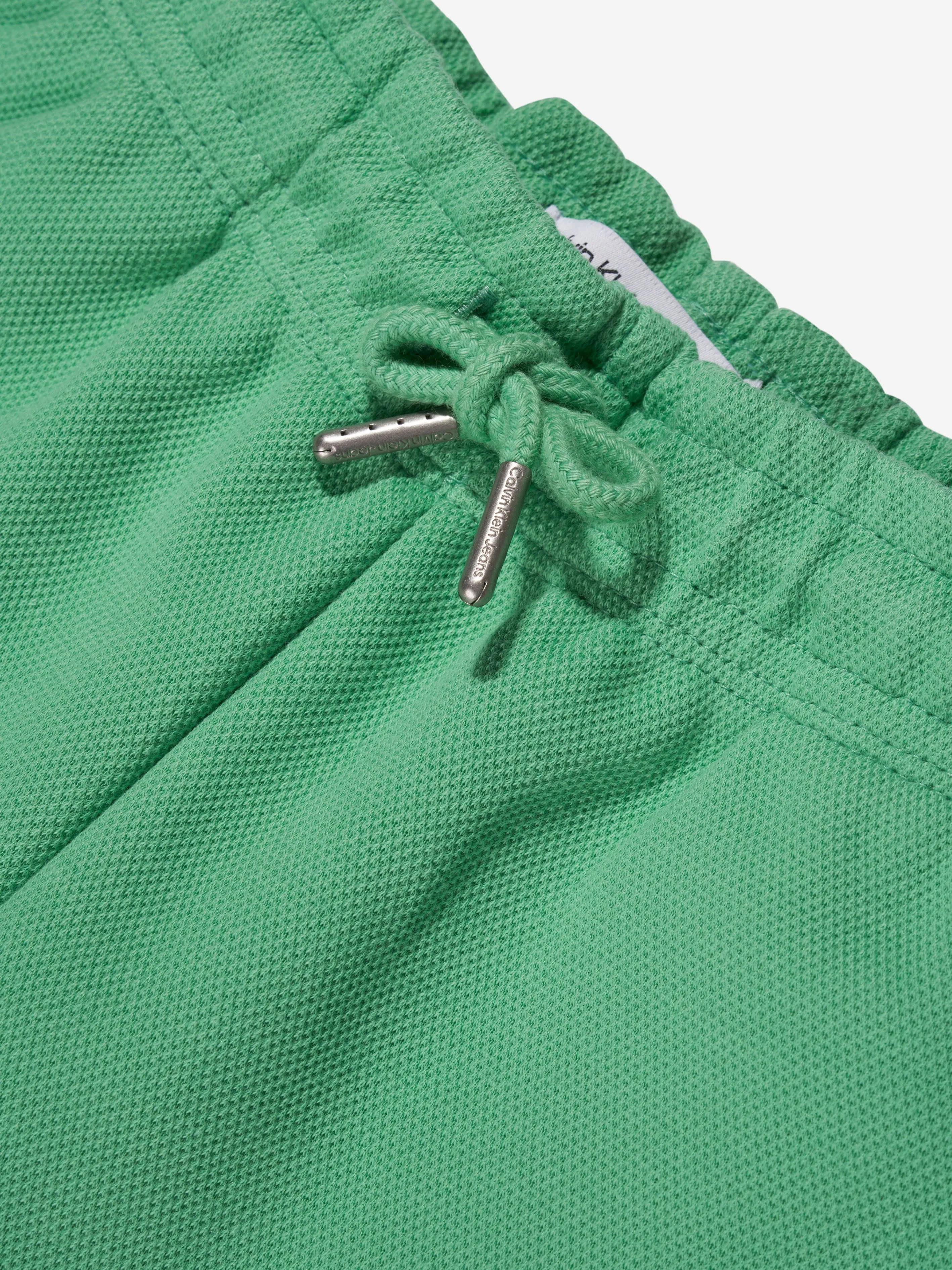 Calvin Klein Boys Interlock Pique Shorts in Green