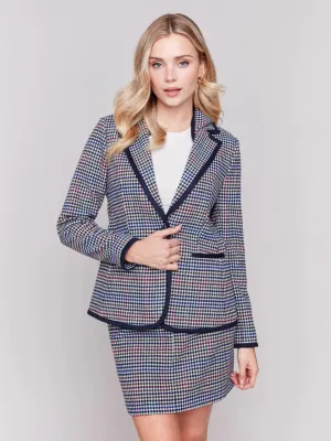 Charlie B Plaid Blazer with Removable Hood - C6314-091C