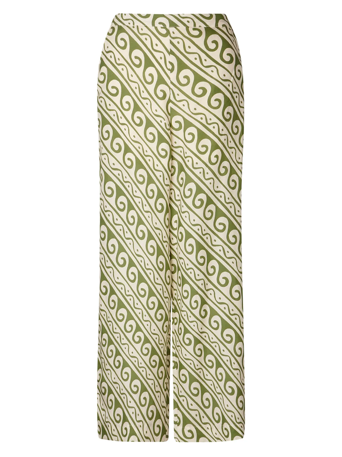 Cosima Green Wave Print Trousers