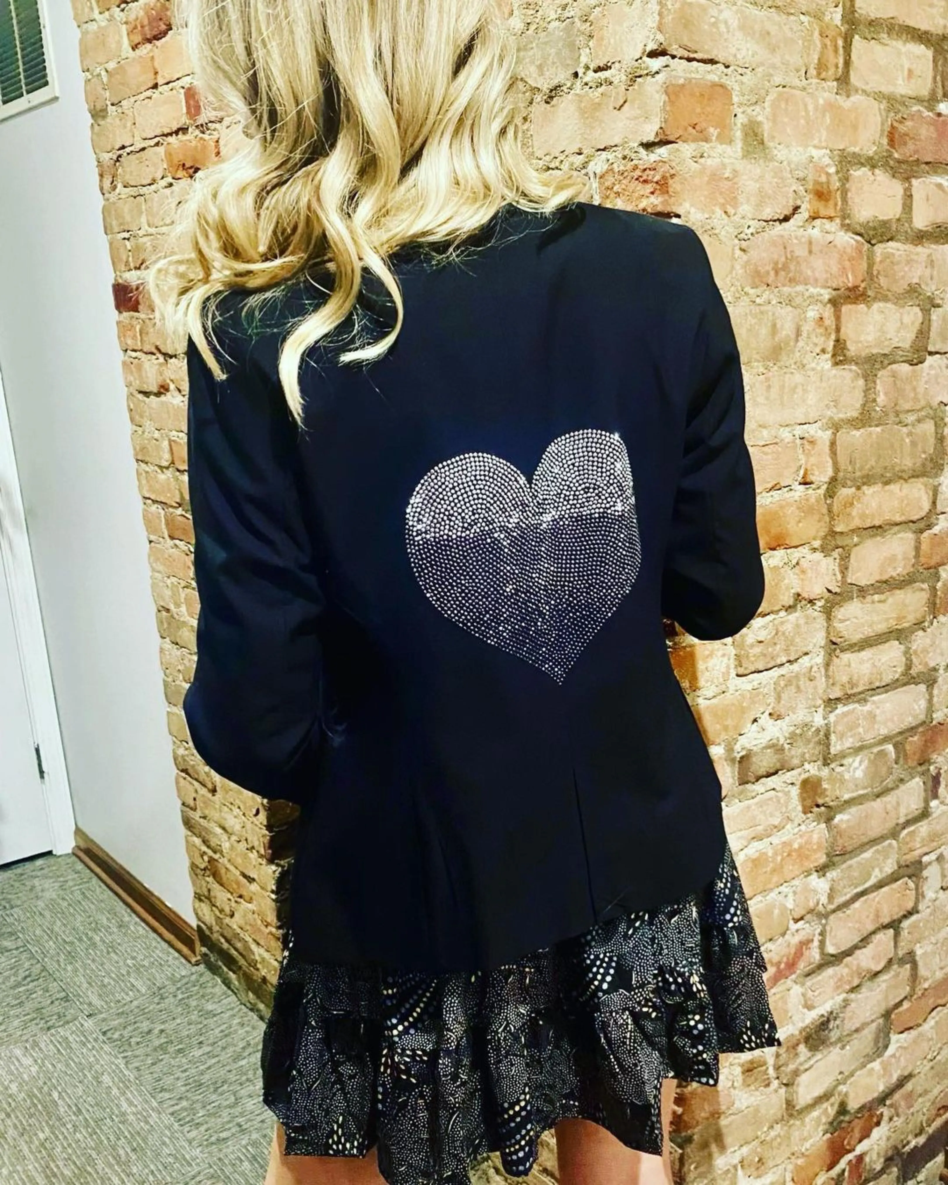 Crystals Ombre Heart Blazer