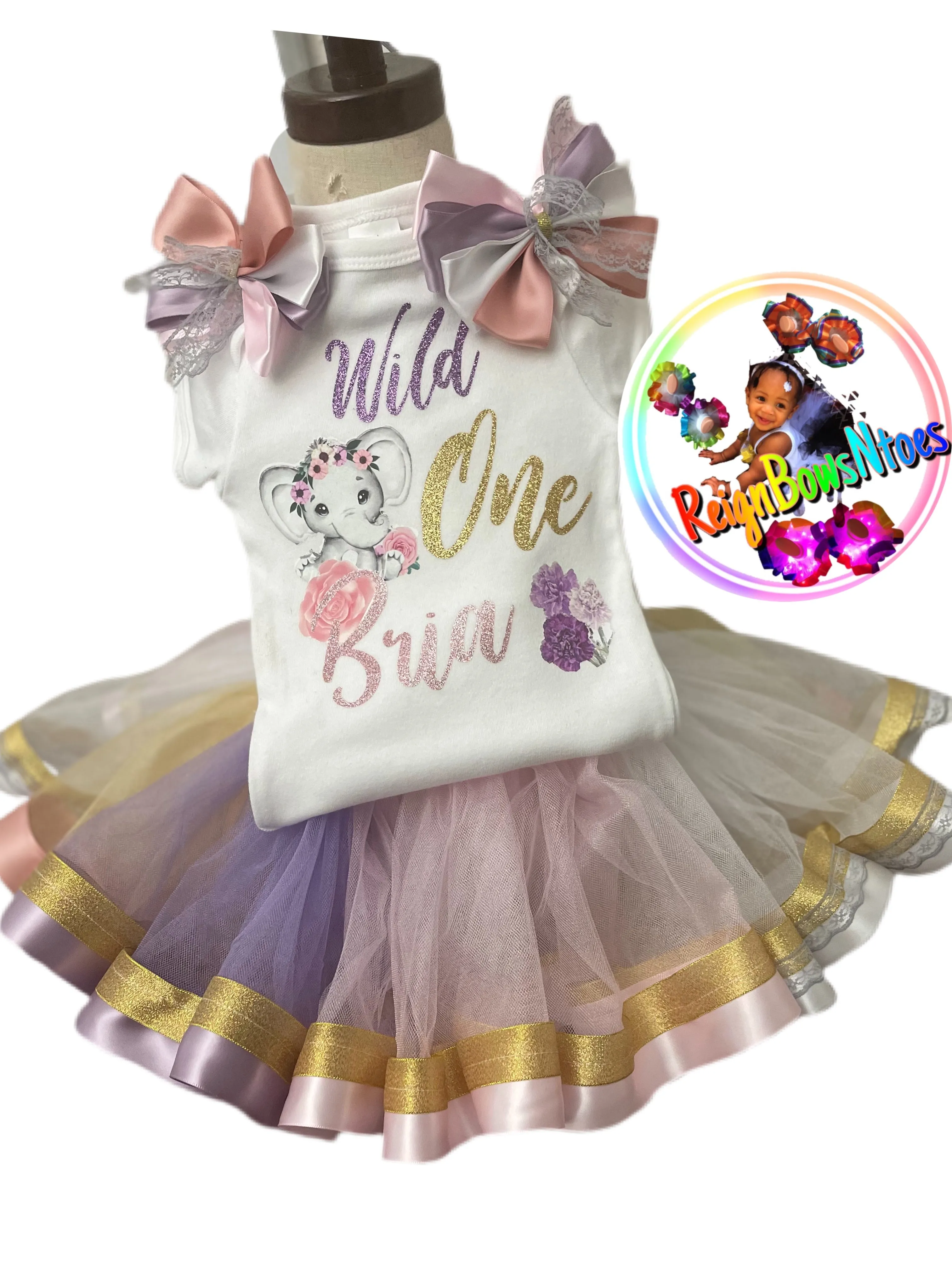 custom ribbon trim tutu set