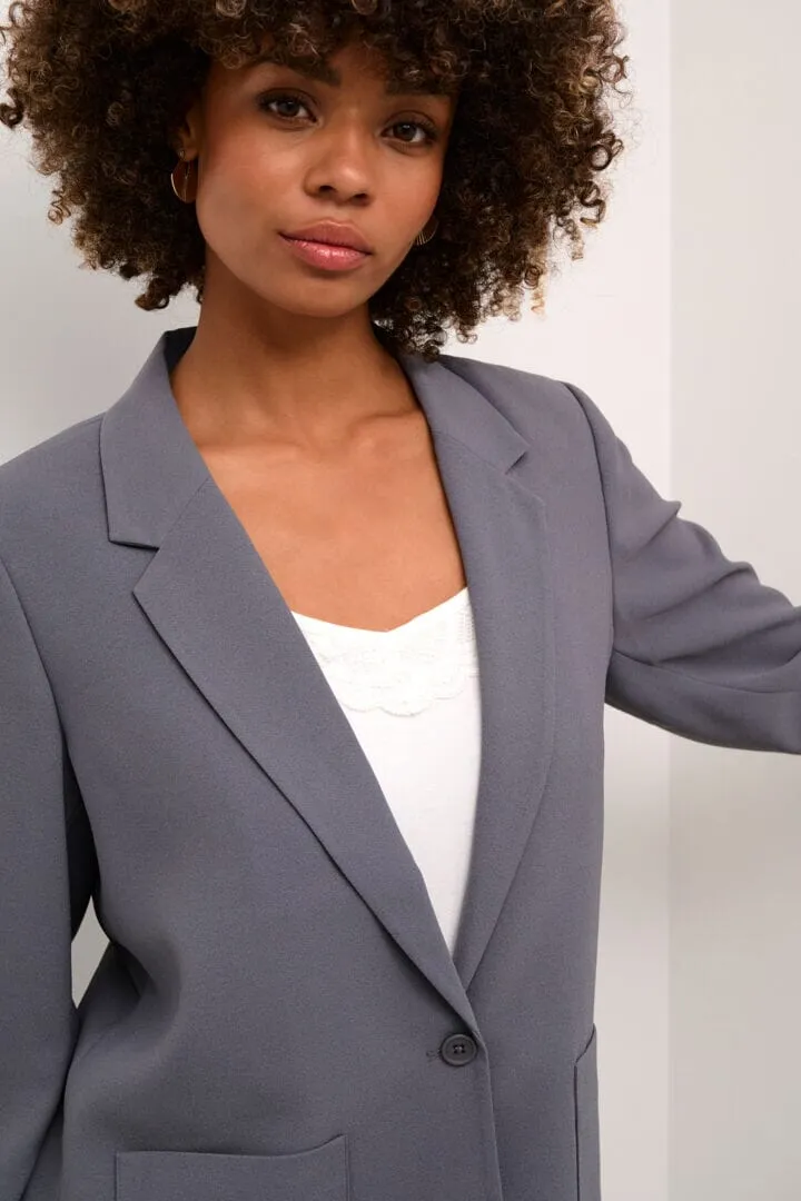 DARK GREY LONG SLEEVE BLAZER