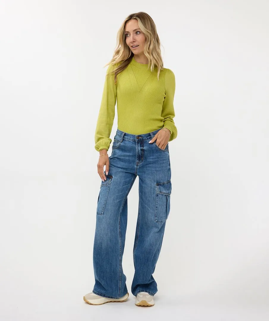 ESQUALO WIDE LEG CARGO JEAN