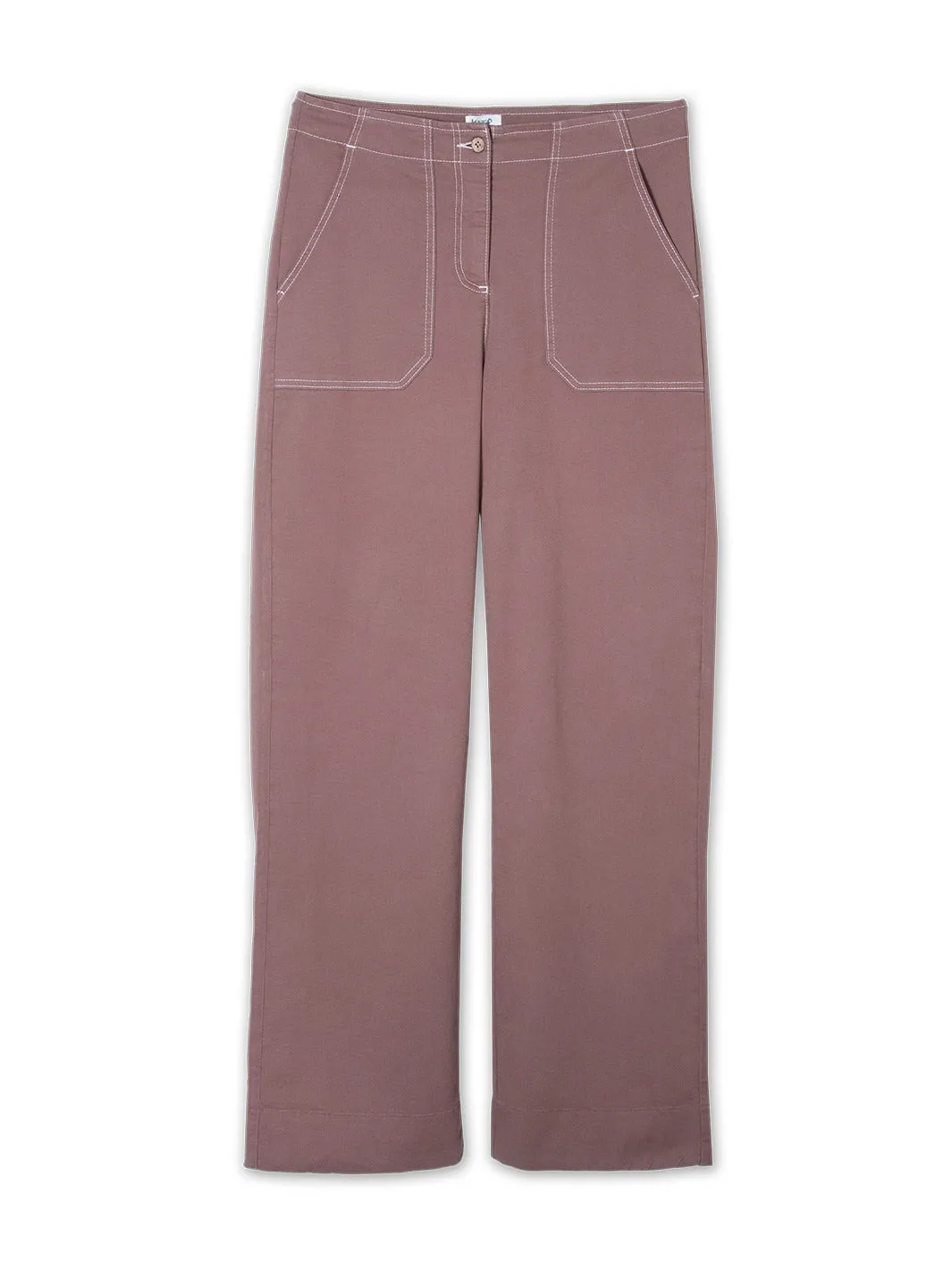 Evershot wide leg twill trousers mocha