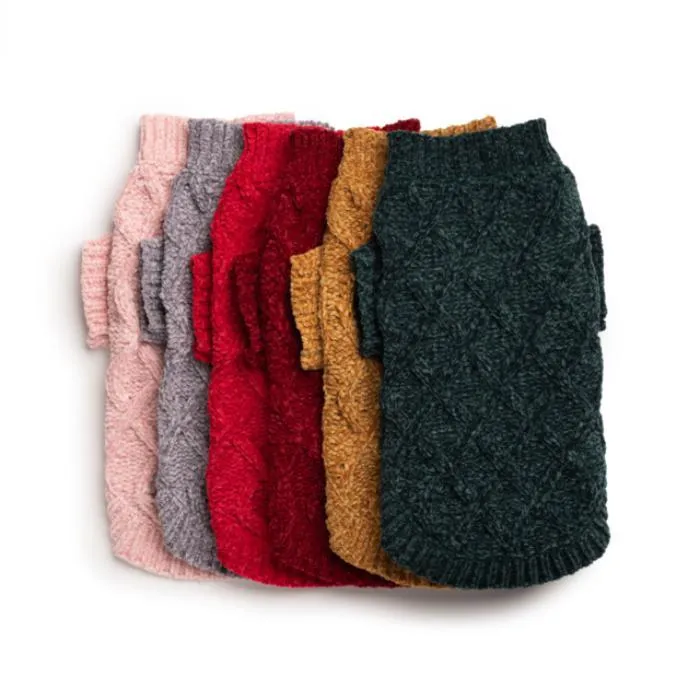 Fabdog | Chenille Super Soft Dog Jumper - Ruby