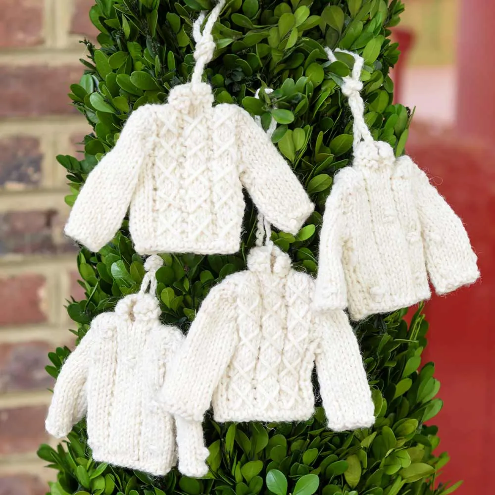 Fisherman Sweater Ornaments (set of 4)