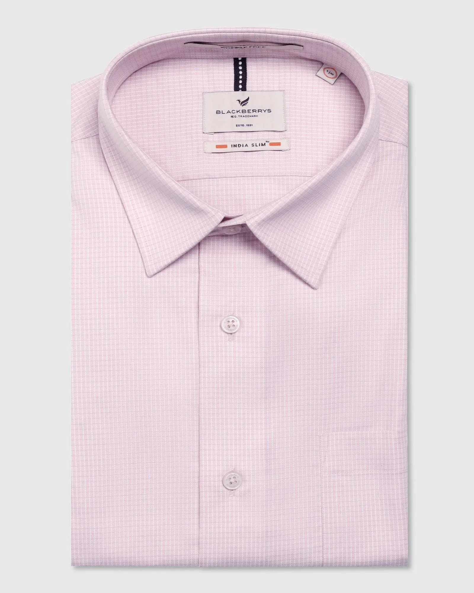 Formal Peach Check Shirt - Zoi