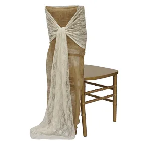 Full Burlap With Lace Chair Sash