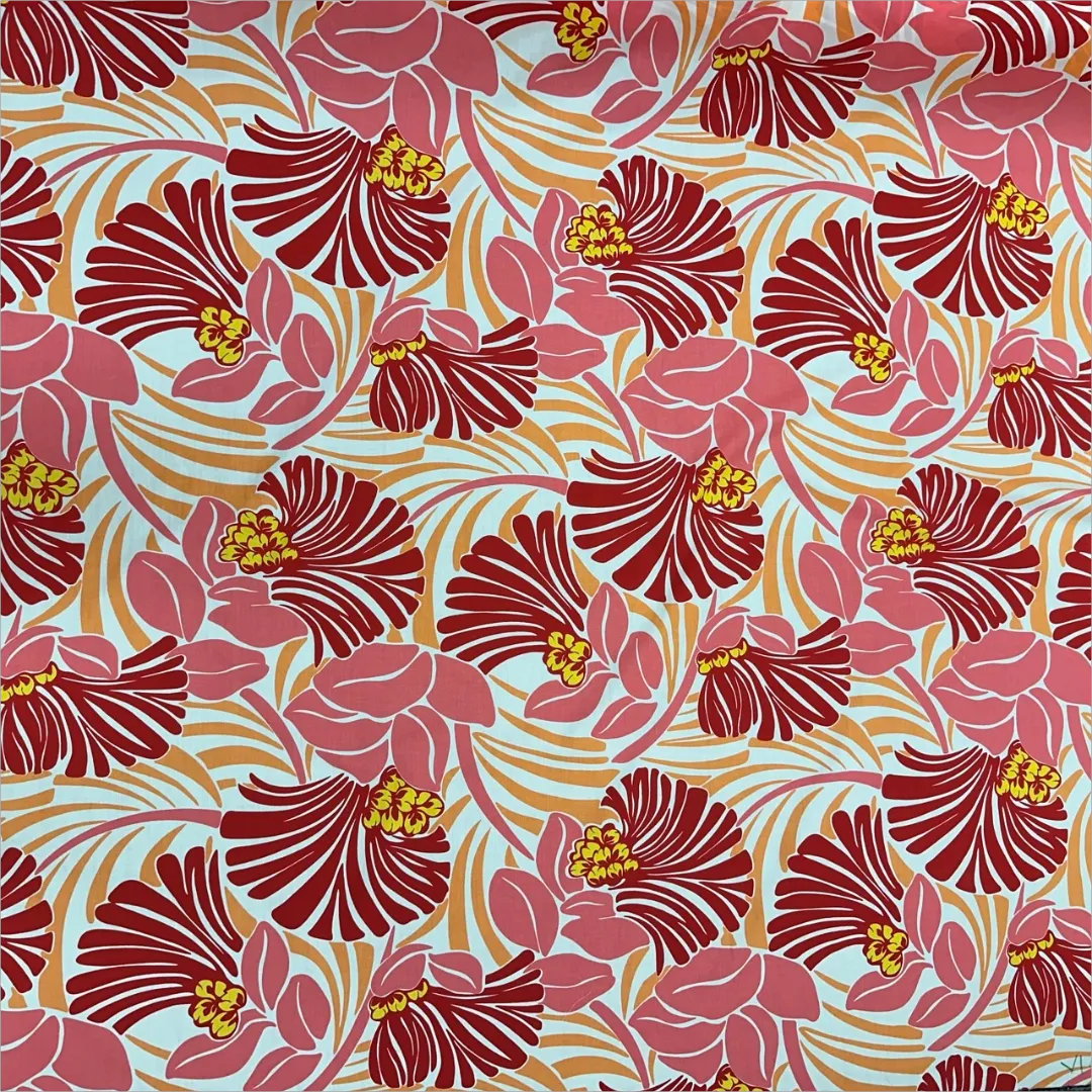 Gift Wrapping Fabric / Furoshiki - Modern Floral Fabric Polycotton | Pink