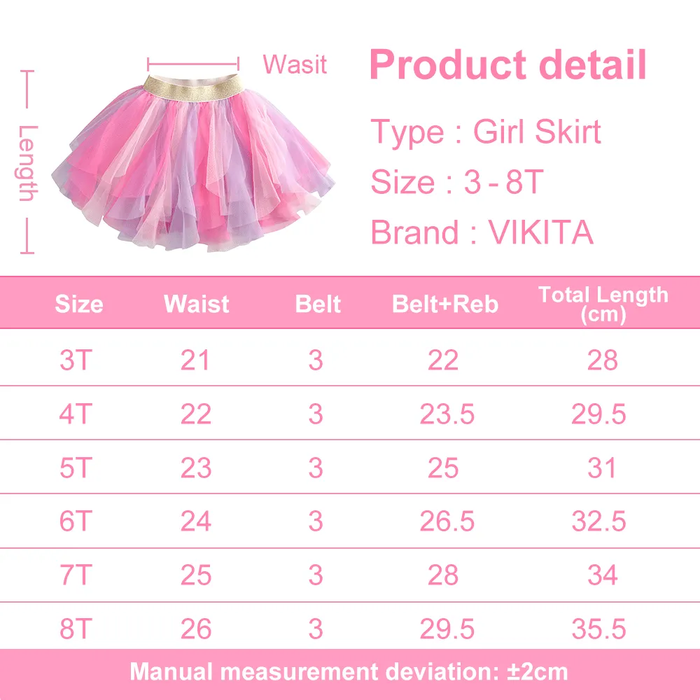 Girls Pink Star Tulle Tutu Skirt 3T-8T