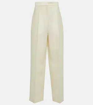 Gordon high-waisted wool and silk trousers THE ROW, beige