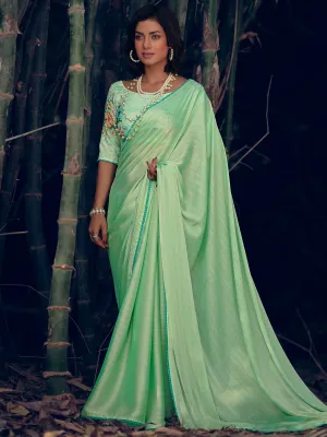 Green Art Silk Woven Saree