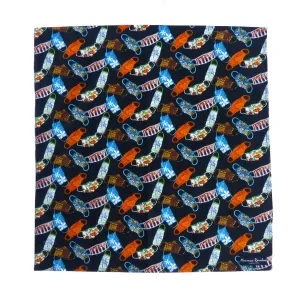 Hawaiian Mask Print Furoshiki Gift Wrapping Fabric - Black