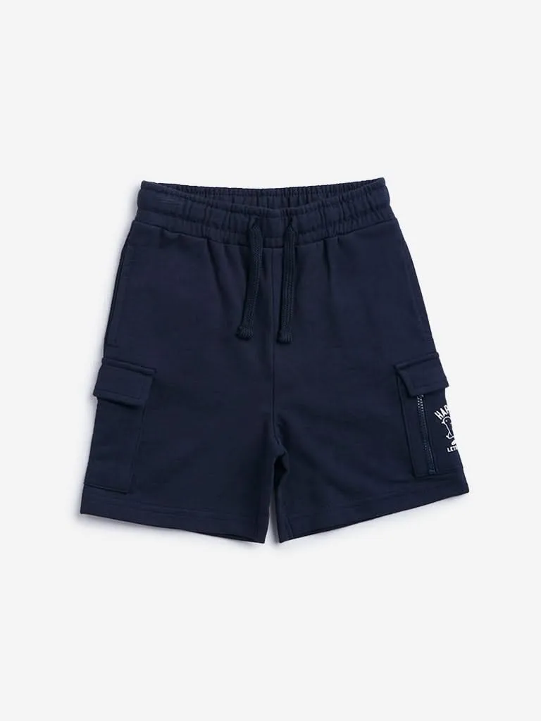 HOP Kids Navy Cargo-Style Mid Rise Shorts