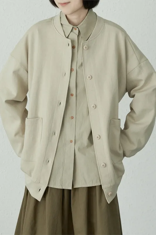 Japanese Loose Casual Solid Color Single-Breasted Jacket Flesh-Covering Design Top