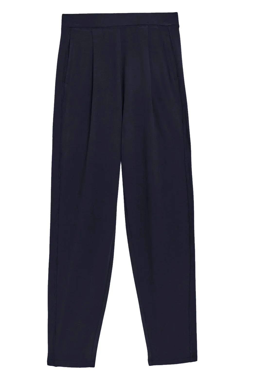 Jersey Pleat Front Tapered Trousers