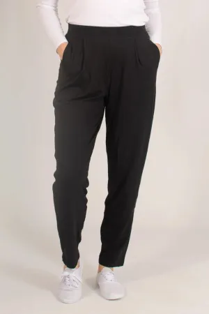 Jersey Pleat Front Tapered Trousers