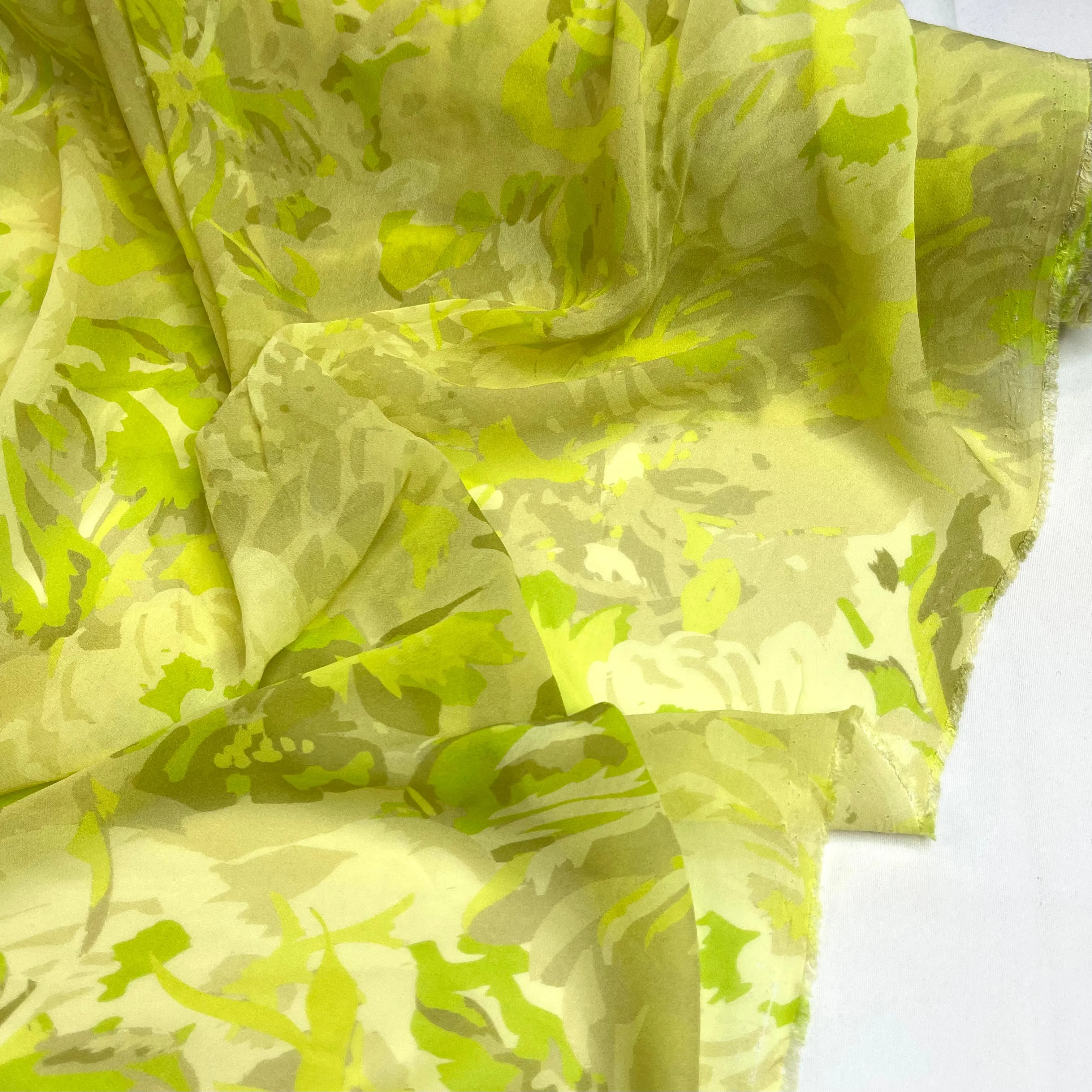 Lime Garden Viscose Georgette