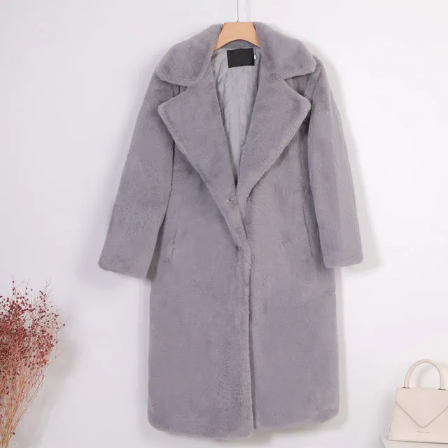 Luxurious Faux Fur Women's Winter Coat