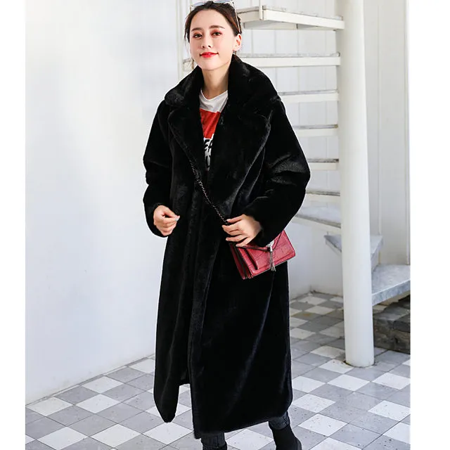 Luxurious Faux Fur Women's Winter Coat