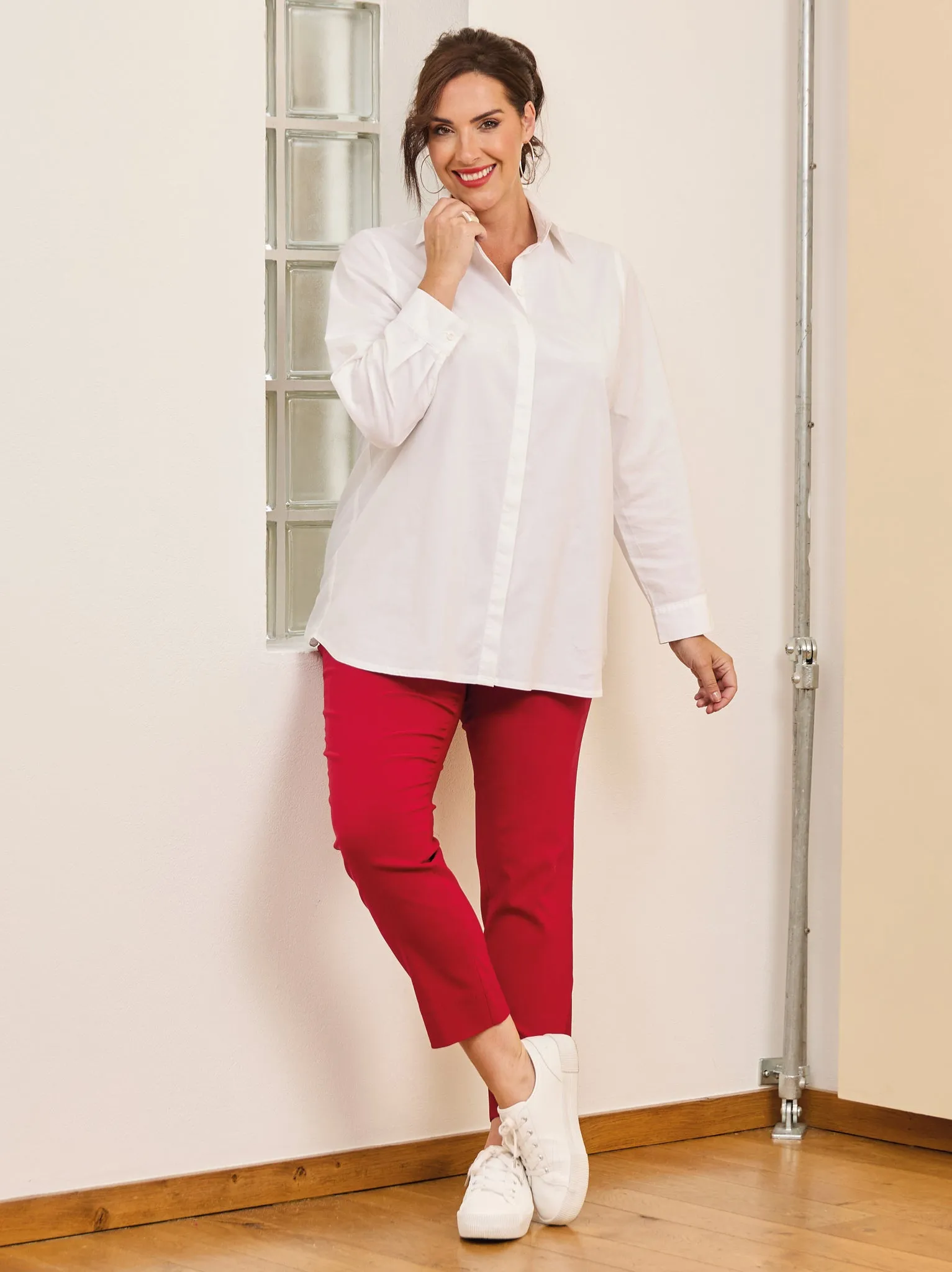 Marie (Robell) Stretch Trouser - Cherry Red