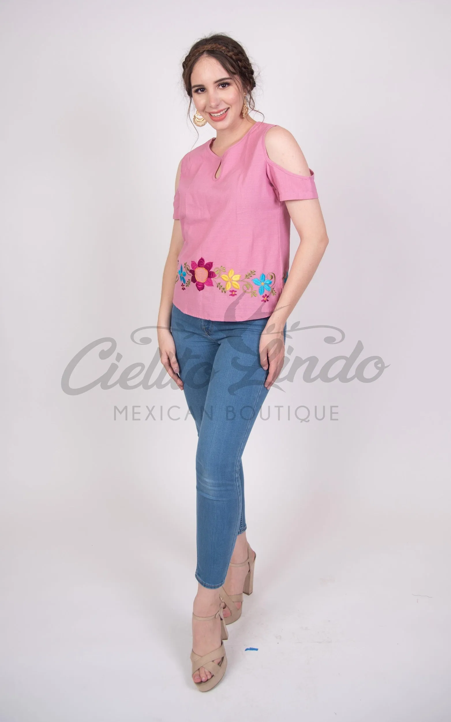 Merida Cold Shoulder Pink Top