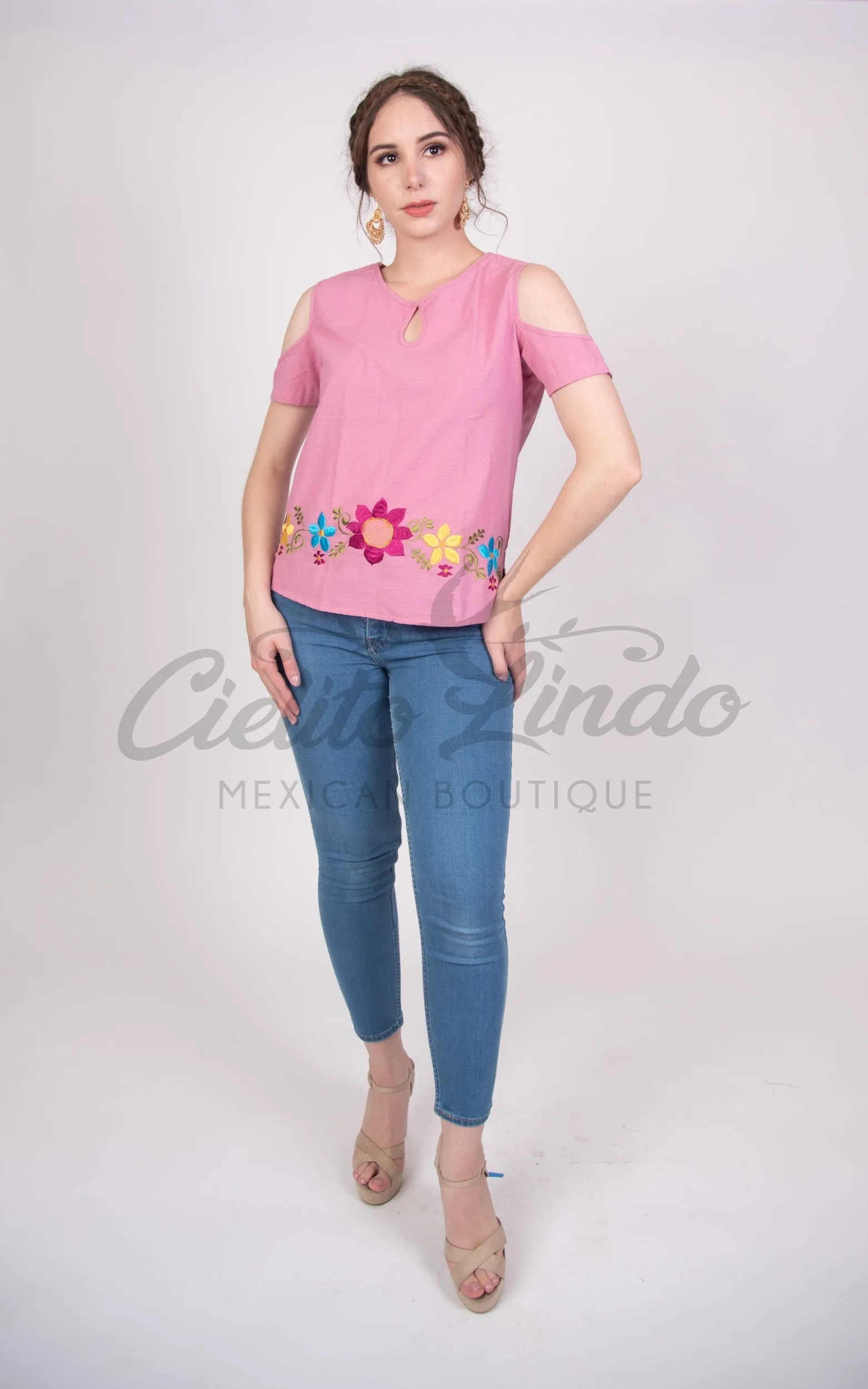 Merida Cold Shoulder Pink Top