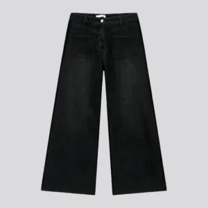 Mid rise sanded baggy men's jeans