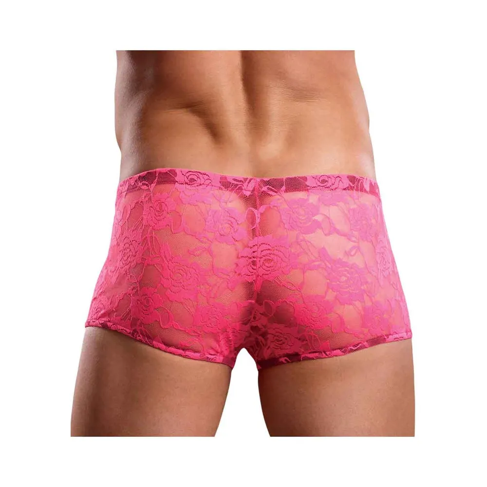 Mini Short Neon Lace Hot Pink Large