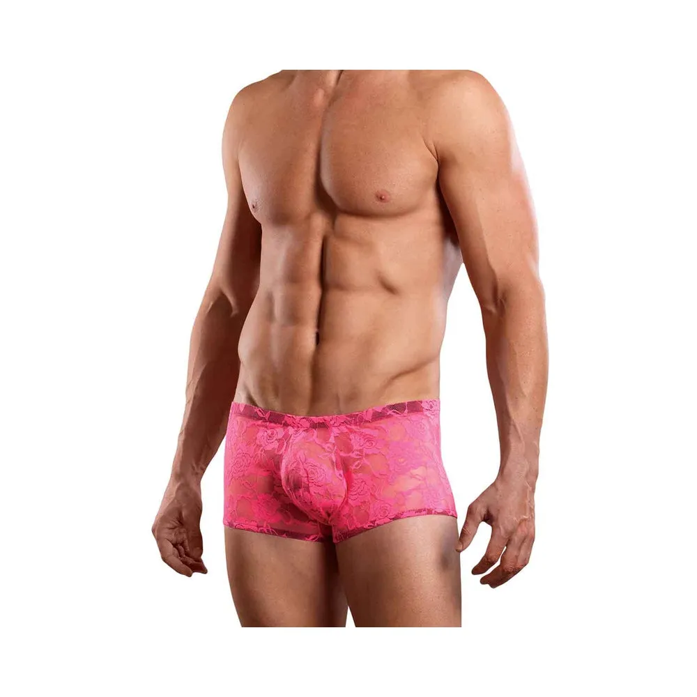 Mini Short Neon Lace Hot Pink Medium