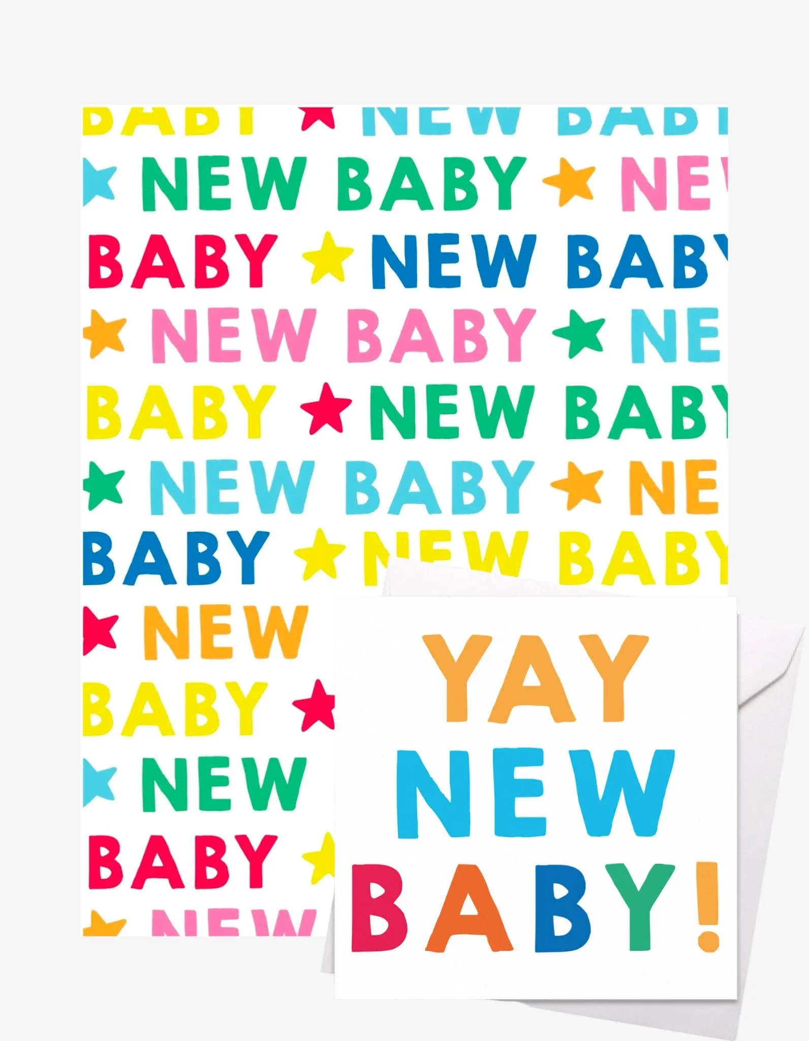 New Baby Gift Wrap   Personalised Card Bundle