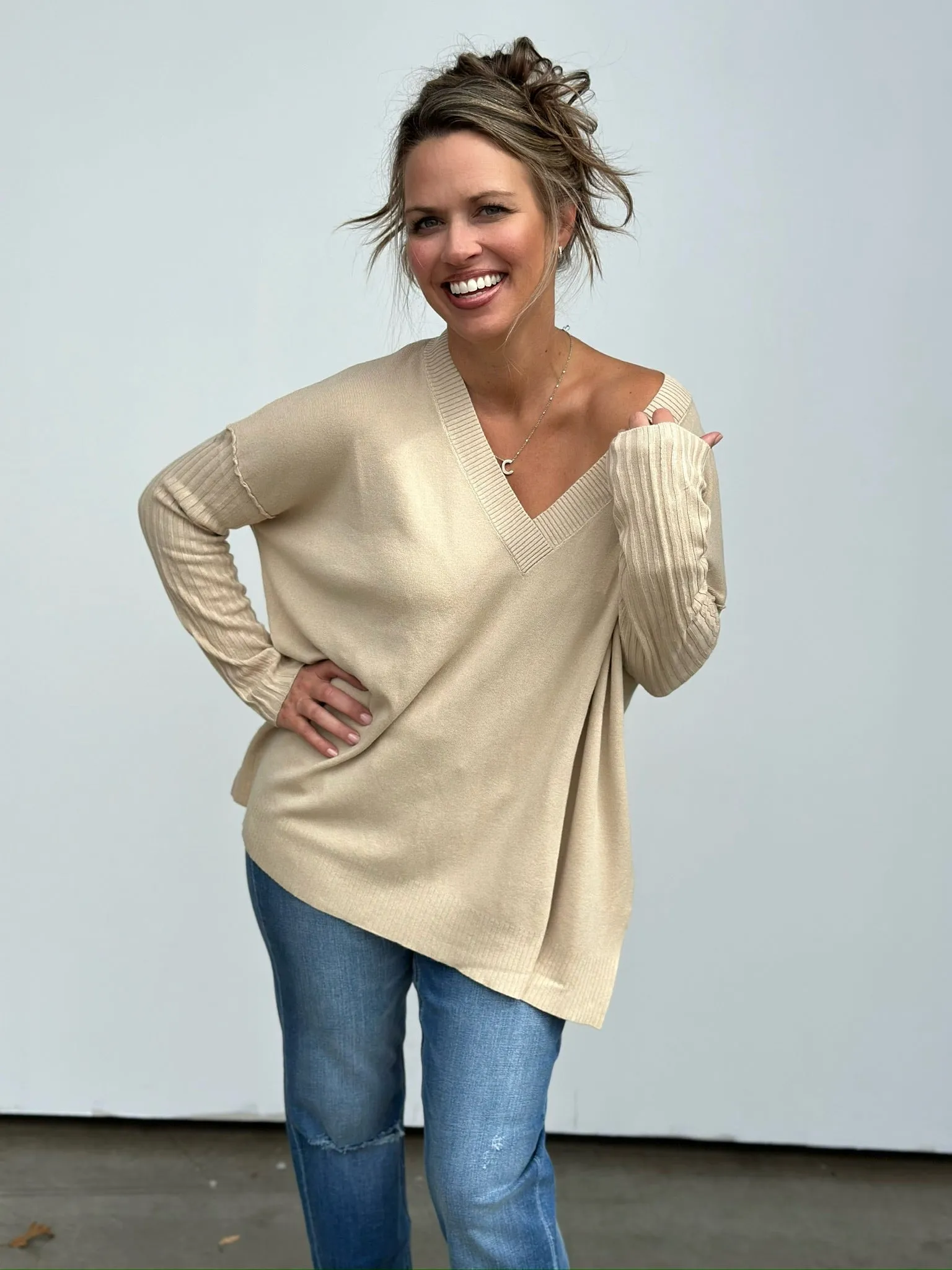 Oversized V-neck Sweater