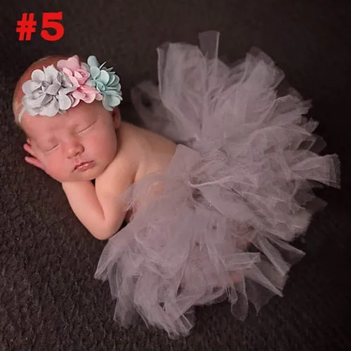 Princess Cranberry Tutu with Vintage Headband Newborn Photography Prop Tutu Skirt Baby Shower Gift TS078