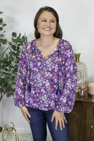 Purple Floral Blouse - #7978-7981