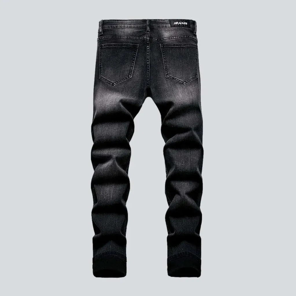 Red knees men's moto jeans