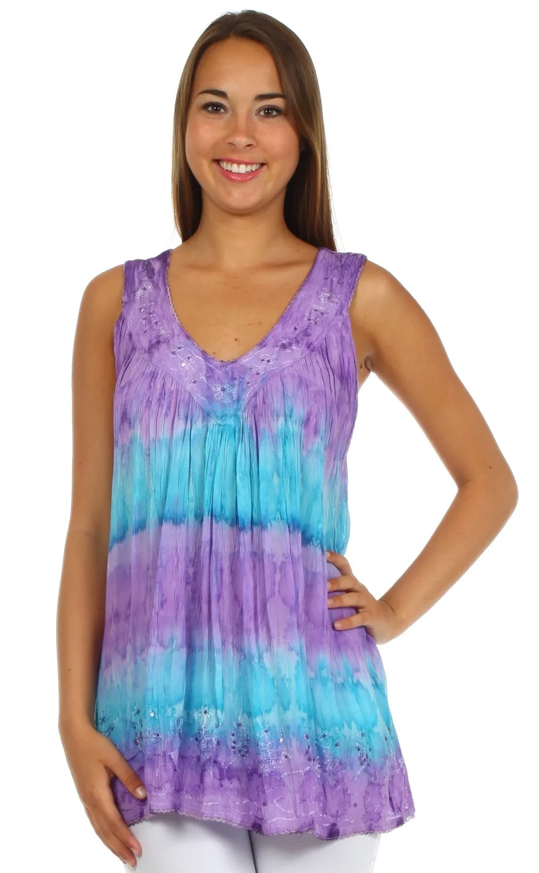 Sakkas Ocean Breeze Sleeveless Blouse