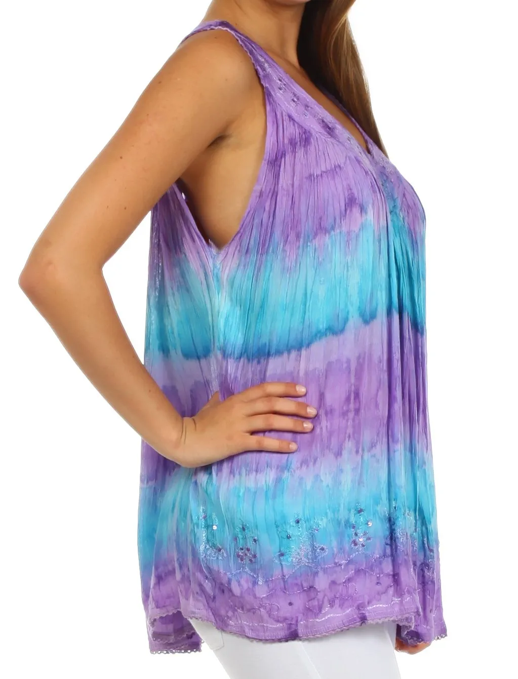 Sakkas Ocean Breeze Sleeveless Blouse