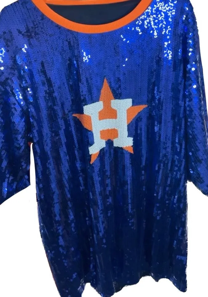 Sequin Astros One Size Party Dress